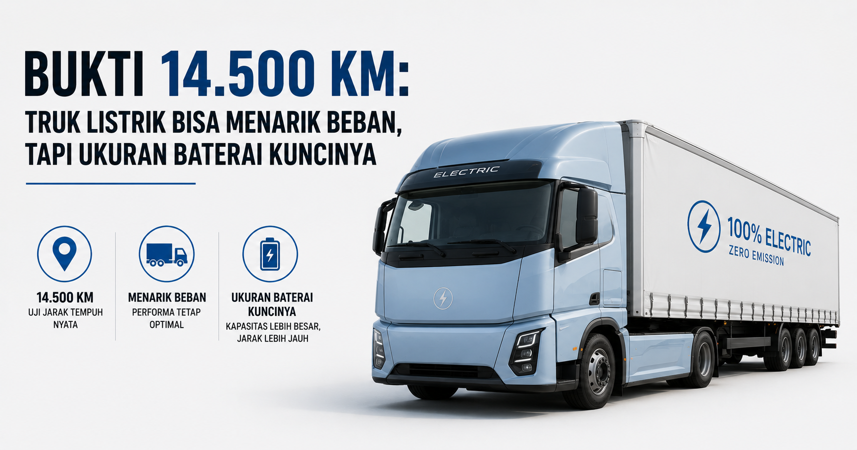 Bukti 14.500 KM: Truk Listrik Bisa Menarik Beban, Tapi Ukuran Baterai Kuncinya