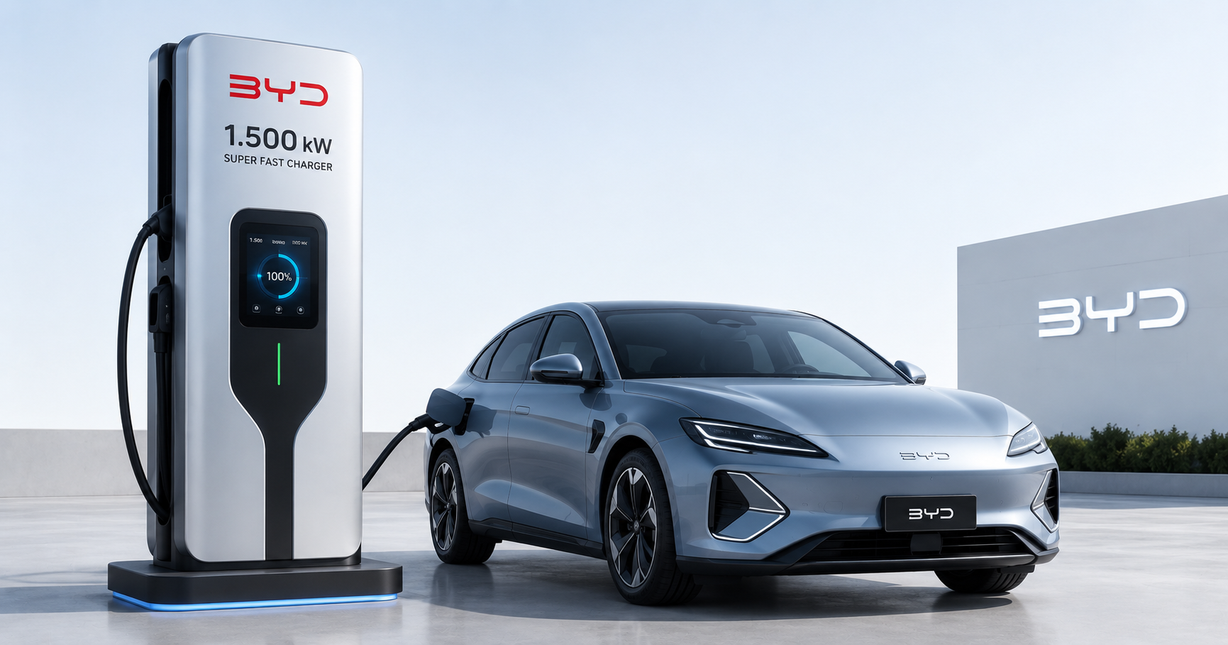 Stasiun pengisian daya BYD Flash Charging super cepat untuk mobil listrik modern
